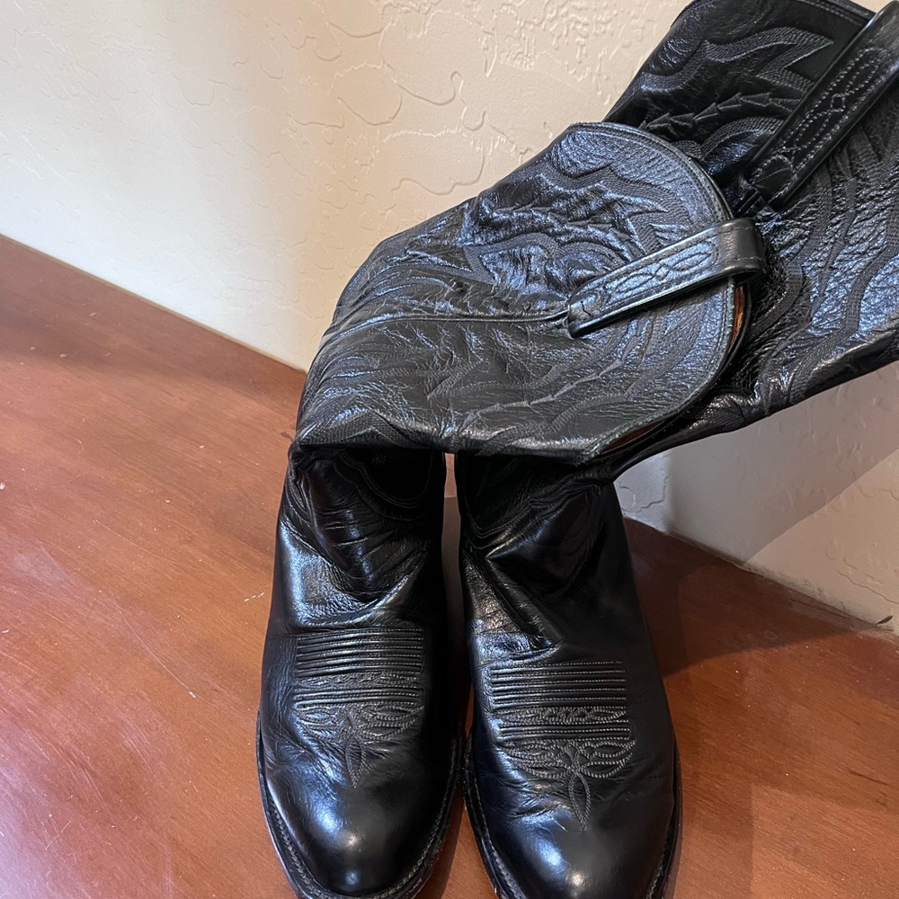Lucchese Men’s Black Cowhide Boots - 10D